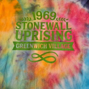 LGBTQ themed Tie Dye Tshirt - mens xl - "Greenwich 1969 Stonewall Uprising"